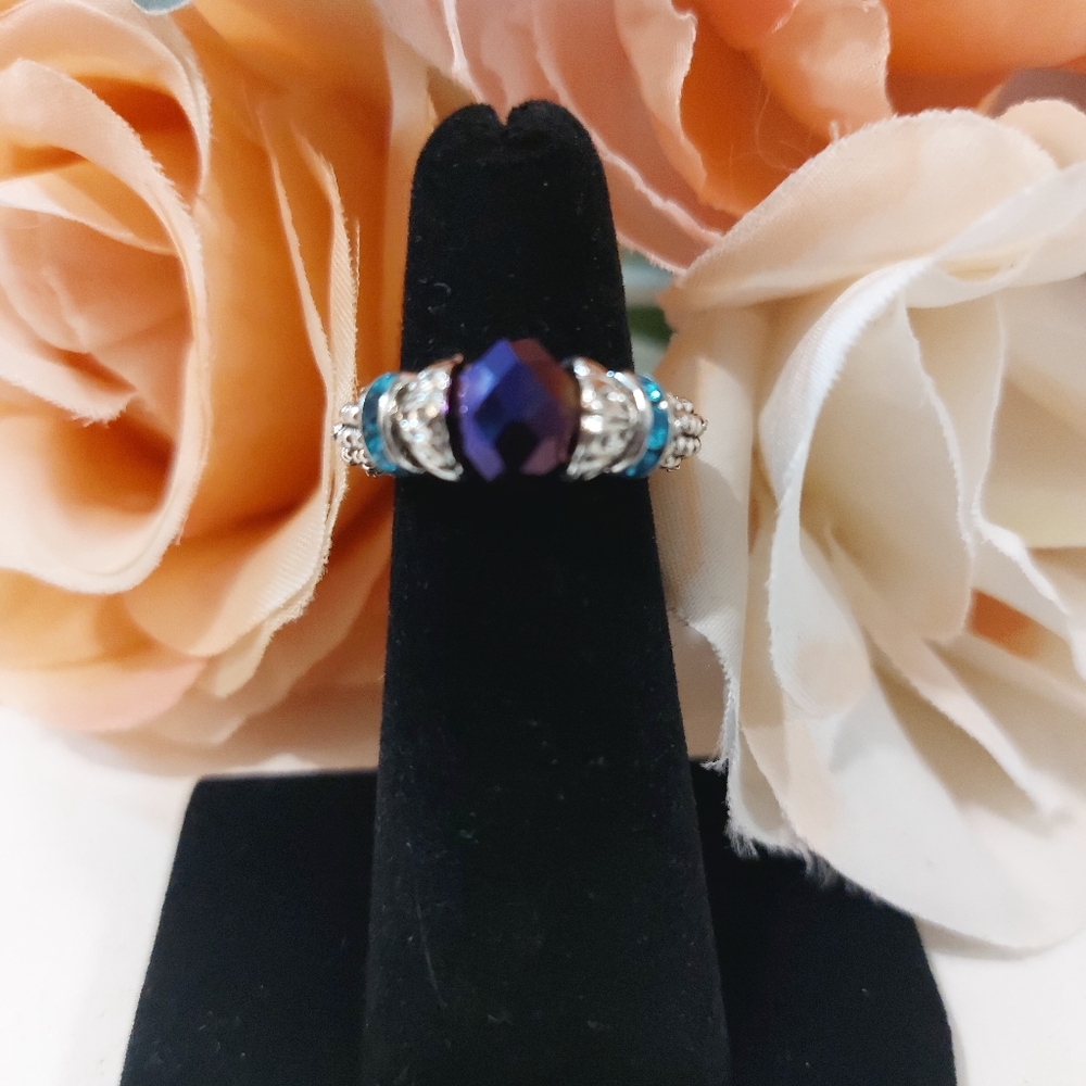 Handmade Bead Ring w/ Purple Bead -READ BELOW 4 Custom Sizing 👇